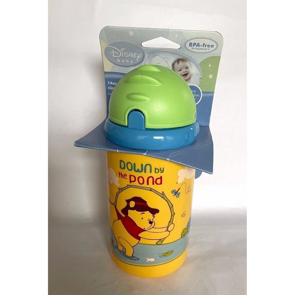 Disney WinnieThe Pooh Down on the Pond 14oz. Sippy Sports Cup NOS